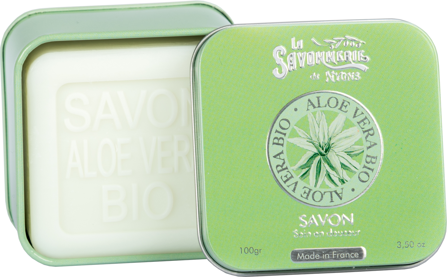 Soap 100g in tin "Aloe Vera" Organic, NYONS