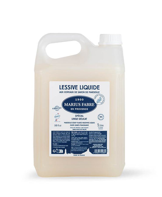 Tekutý prací prostriedok s vôňou "olivových listov", 5L (hypoalergénne), Marseille soap flakes washing liquid "olive leaves" fragrance, 5L