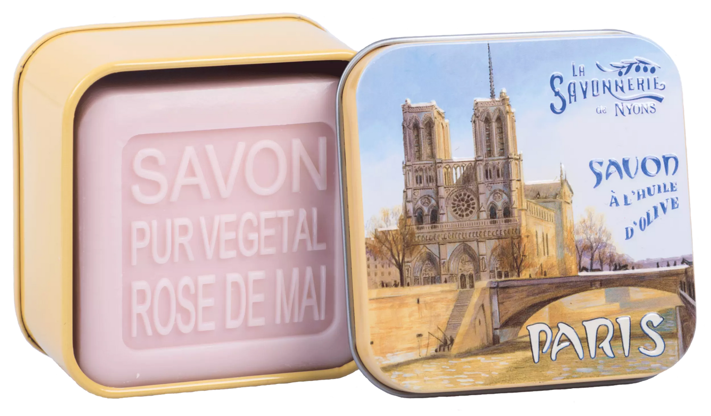 Mydlo 100g v plech.kr. "PARIS 4 Notre Dame" - Rose, NYONS