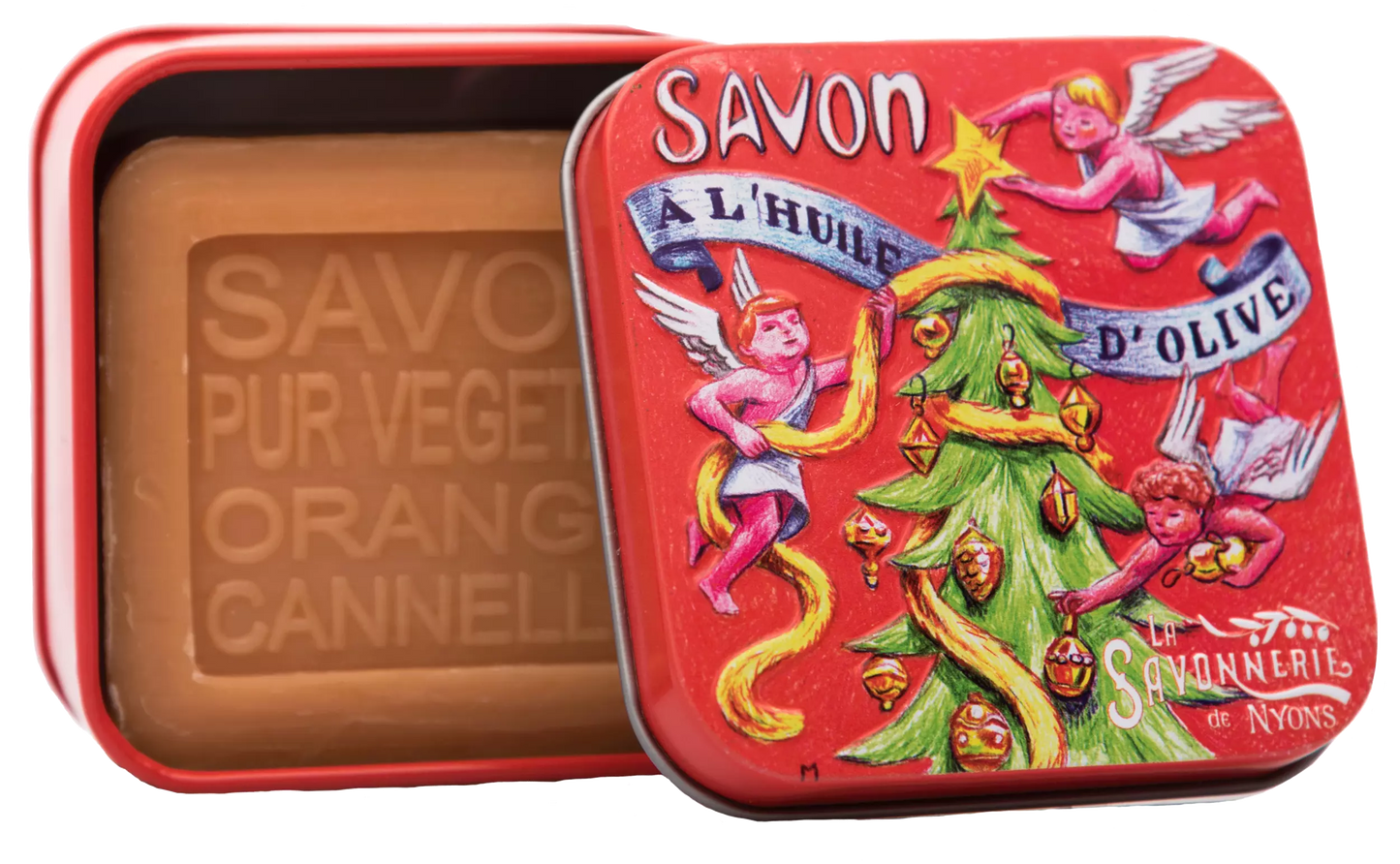 Mydlo 100g v plech.kr. "NOEL 2 Anges de Noël" - Cinnamon & Orange, NYONS