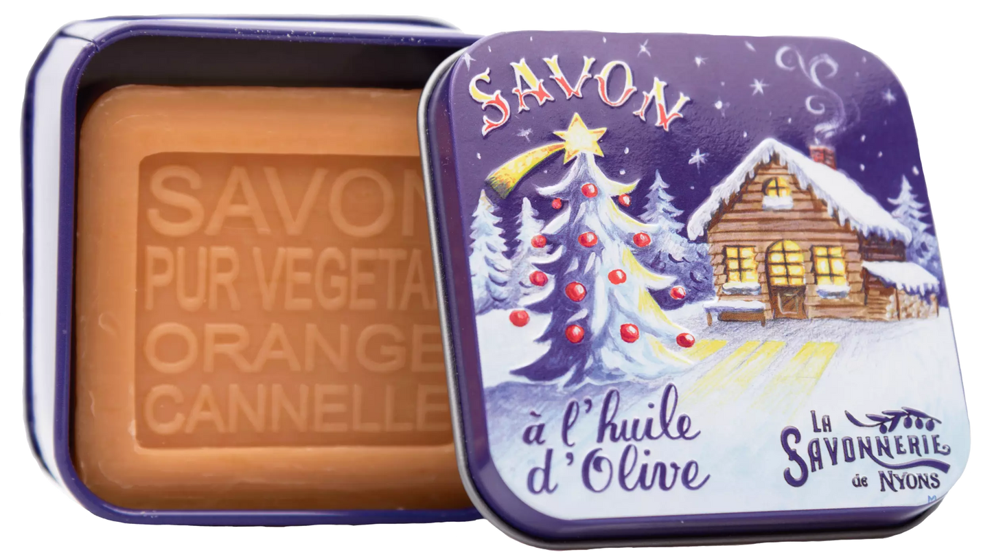 Soap 100g in a tin box "NOEL 2 Chalet de Noël" - Cinnamon & Orange