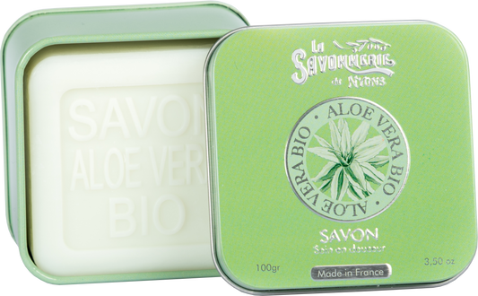 Soap 100g in tin "Aloe Vera" Organic, NYONS