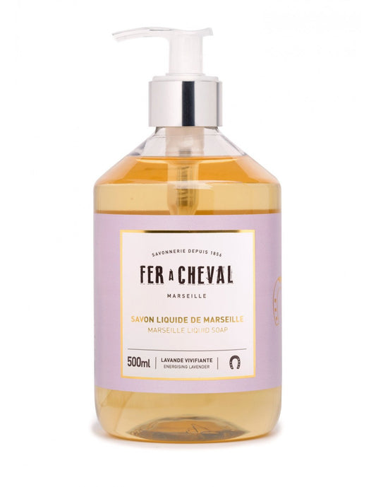 Marseille Liquid Soap ENERGISING LAVENDER 500ml, Fer à Cheval