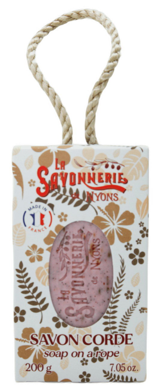Soap on a string 200g "Exfoliating Rose Petal", NYONS