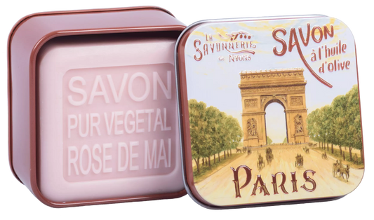 Mydlo 100g v plech.kr. "PARIS 4 Arc de Triomphe" - Rose, NYONS