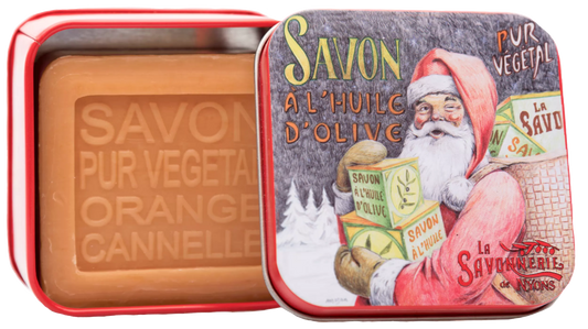 Mydlo 100g v plech.kr. "NOEL 1 Papa Noël" - Cinnamon & Orange, NYONS