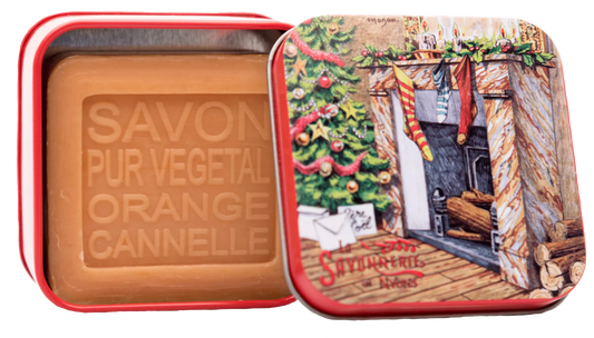 Soap 100g in a tin box "NOEL 1 La Cheminée" - Cinnamon & Orange