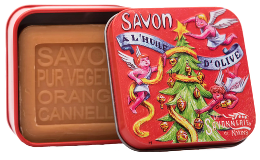 Soap 100g in a tin box "NOEL 2 Anges de Noël" - Cinnamon & Orange