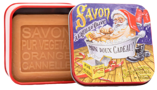 Mydlo 100g v plech.kr. "NOEL 2 Bain Père Noël" - Cinnamon & Orange, NYONS