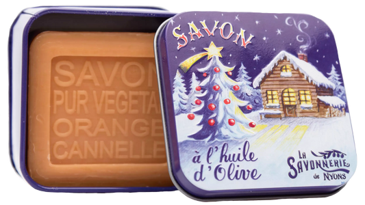Soap 100g in a tin box "NOEL 2 Chalet de Noël" - Cinnamon & Orange