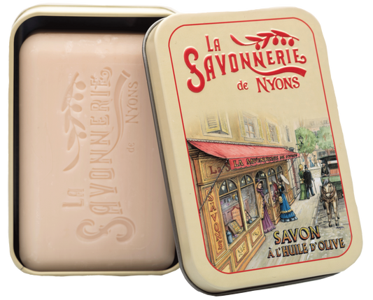 Soap 200g in a tin box "ANNEES 30 Boutique" - Cotton flower