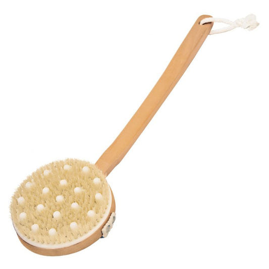 Massage brush with a long handle