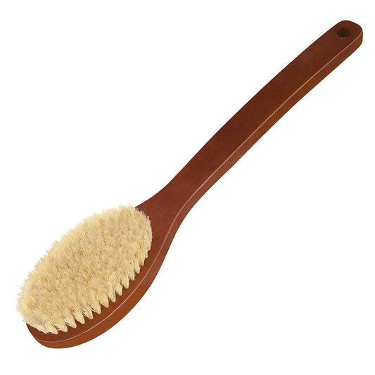 Brush with long handle, dark wood