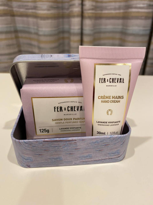 Gift Lavender, Soap 125g + Hand Cream 30G + Tin Box